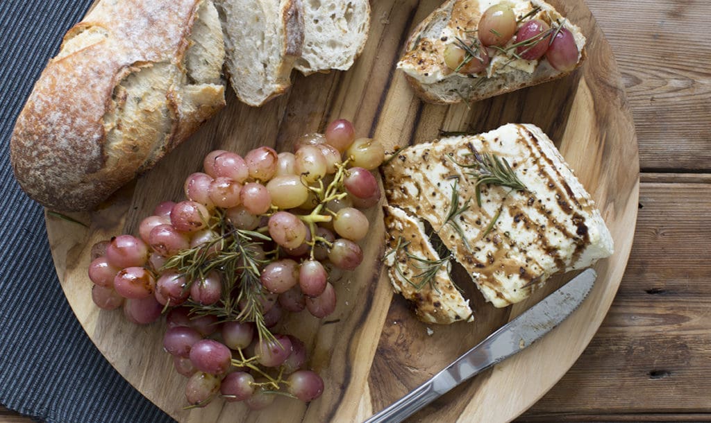 Baked Ricotta balsamic roasted grapes