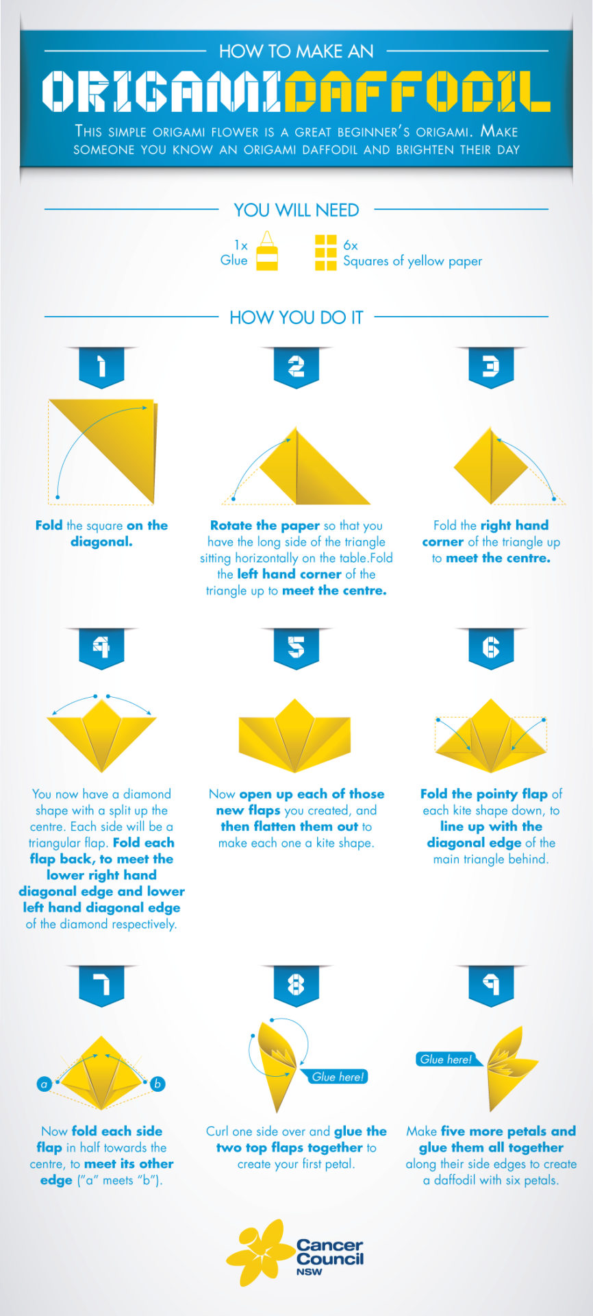 Origami daffodil instructions
