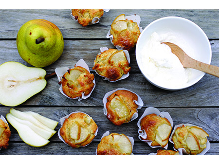 Pear and ricotta muffins