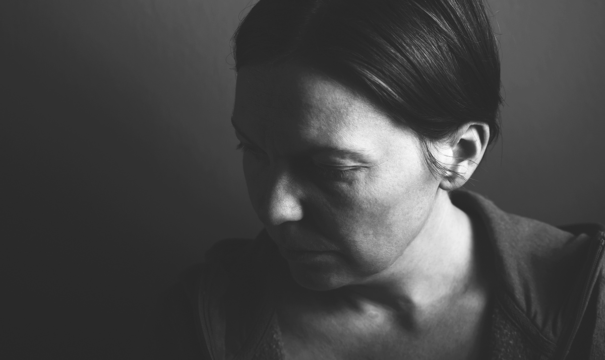 Depressive woman portrait