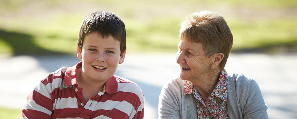 A grandmother and grandson