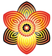 An Daffodil designed using the red, yellow and black of the Aboriginal flag 