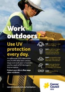 Construction work UV protection poster