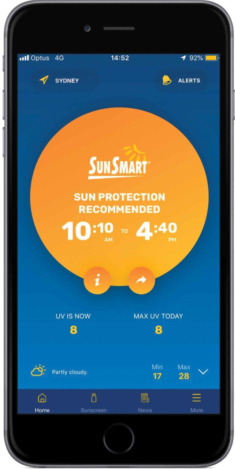 Sunsmart App Finding out the UV radiation levels in your area | Cancer Council NSW