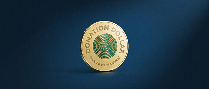 Image of the newly designed Donation Dollar