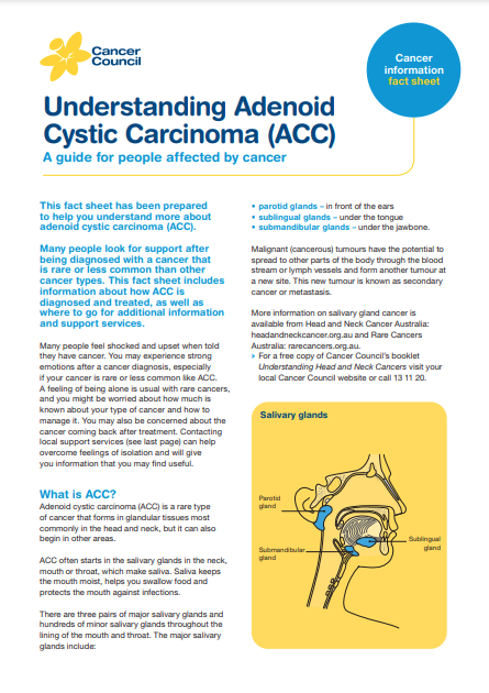 Adenoid Cystic Carcinoma (ACC) fact sheet