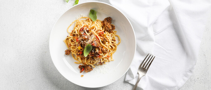 Try healthy comfort food like spaghetti bolognaise.