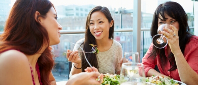 Young people are frequently eating out. 