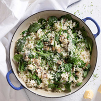 Mushroom risotto bake