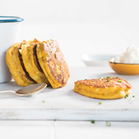 Pumpkin and cheese pikelets  