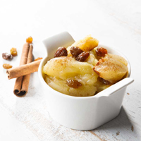 Stewed apples and sultanas