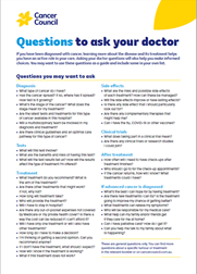 Questions to ask your doctor cover thumbnail