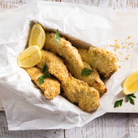 Cripsy chicken fingers prepared in an airfryer