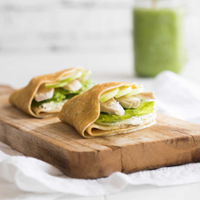 Turkey, apple and avocado crepe