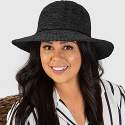 Woman wearing hat.