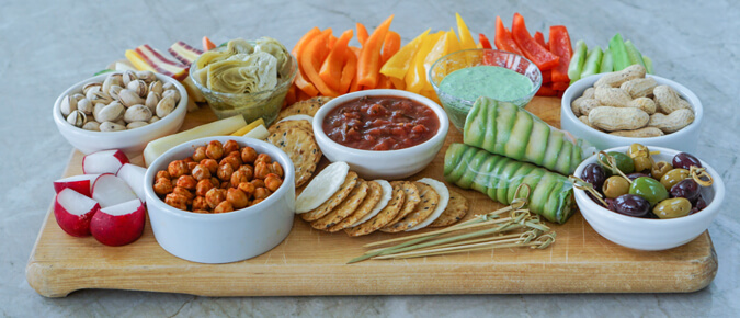 Assorted food platter.