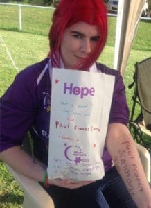 Zoe Simmons during Relay for Life.