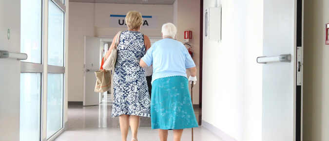 Elderly woman in hospital