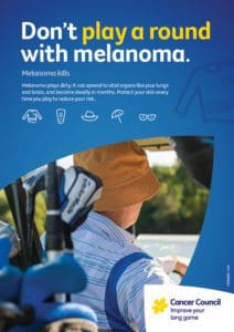 A4 poster: Don't play a round with melanoma
