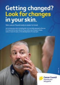 A4 Poster: Getting changed? Look for changes in your skin