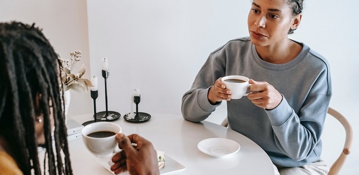 two women having tea