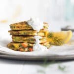 Image of a healthy zucchini corn fritter.