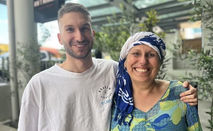 Chahla and her son, Jeremy, smile for the camera. 