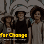 3 young adults smiling, advocating for change in nsw