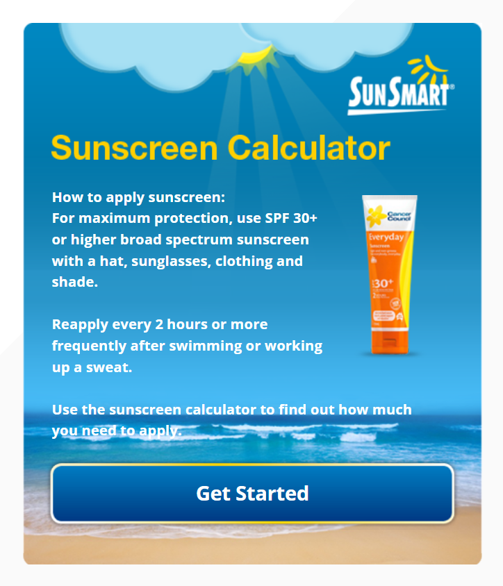 Sunscreen calculator