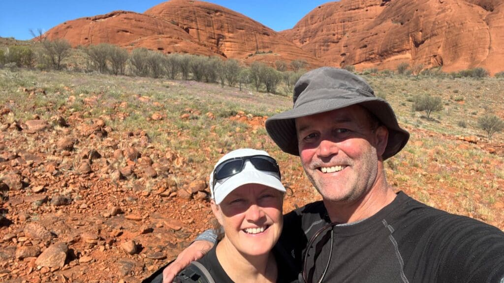 Dom and his wife, Jacqui on holiday.