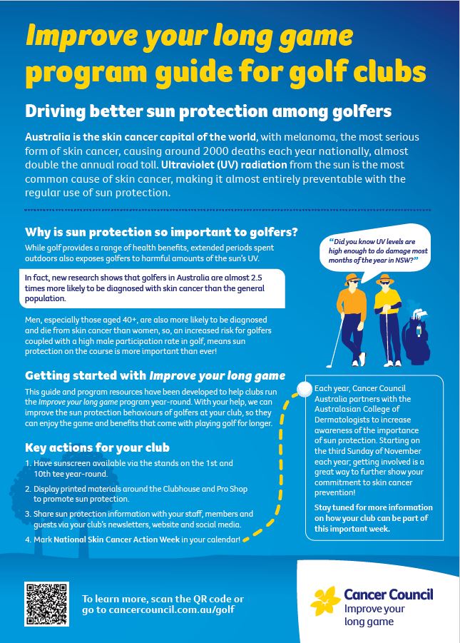 A screenshot of the downloadable 2-page guide for running Improve Your Long Game at your golf club