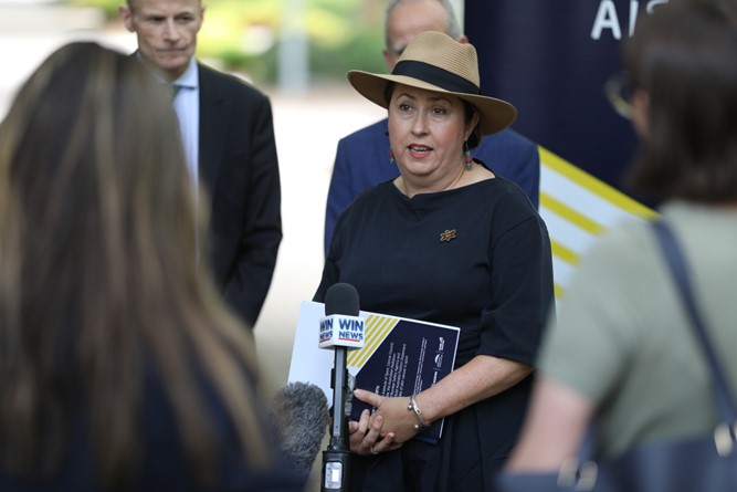 Liz King from Cancer Council at the Sun Safe guidelines for summer sports launch.