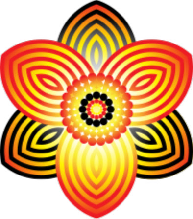 Aboriginal daffodil designed for Cancer Council NSW by Marcus Lee