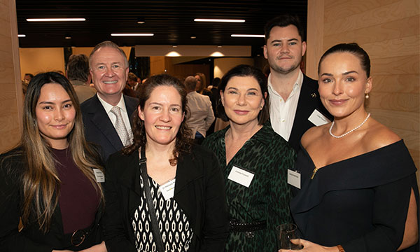 A group of people at the research awards