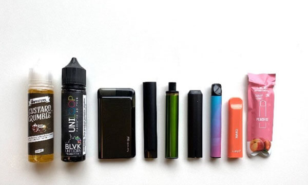 A selection of brightly coloured e-cigarettes