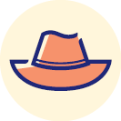 Icon showing a red sunhat