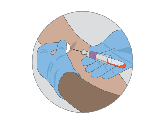 Image of someone having a blood test.