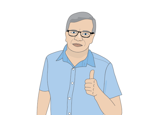 Image of man giving thumbs up.