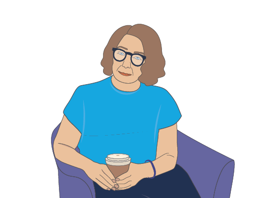 Image of a woman drinking coffee.