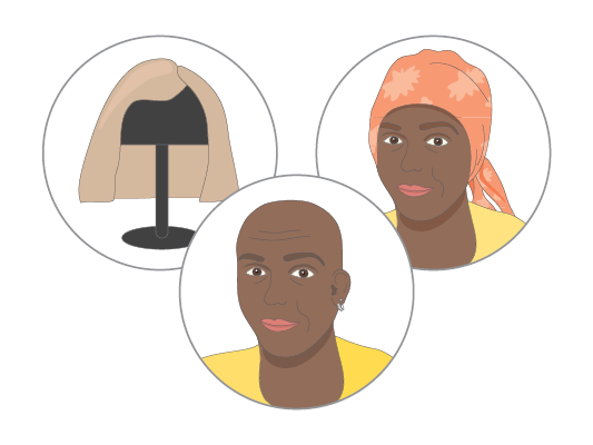 Image of a woman wearing a wig.