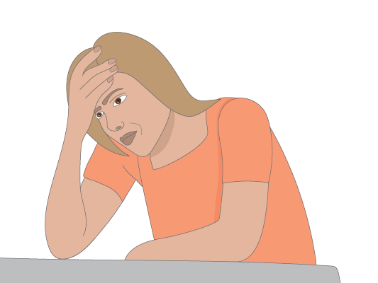 Image of woman struggling with brain fog.