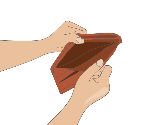Image of empty wallet.