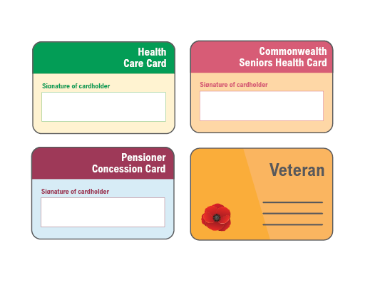 Image of concession cards.