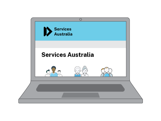 Image of a website for Services Australia.