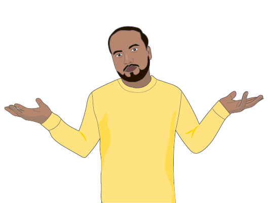 Image of a man shrugging.
