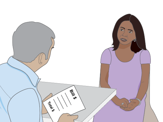 Image of woman talking to her doctor.