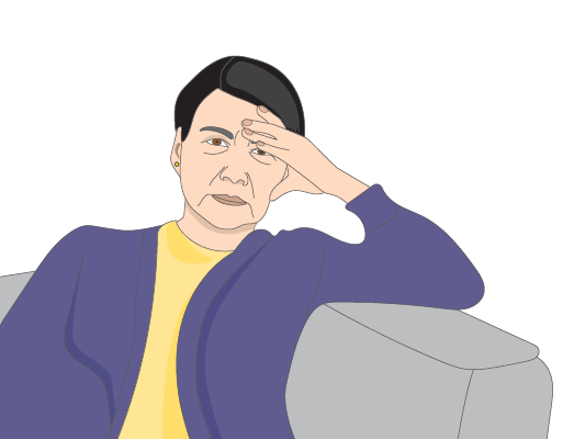 Image of woman looking unwell.