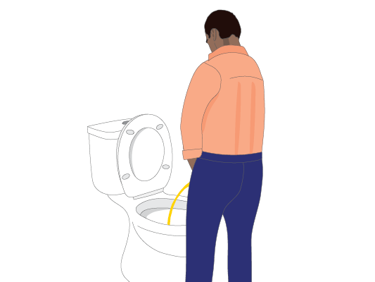 Image of a man weeing.