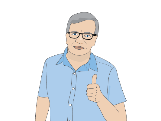 Image of man giving thumbs up.