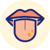Icon showing mouth sores
